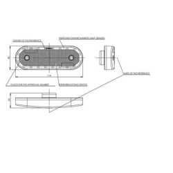 Lampa obrysowa LED, prostokątna, 12/24V z przewodem i uchwytem Kramp