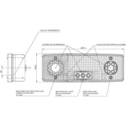 Lampa tylna zespolona LED, lewa, prostokątna, 12/24V 5-pinowa Kramp