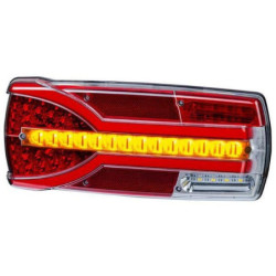 Lampa tylna zespolona LED, lewa prostokątna, 12/24V biała/pomarańczowa/ czerwona 304x132x48 mm Kramp