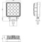 Lampa robocza LED, kwadratowa 25W 3040 lm 10/30V światło skupione 16 LED Kramp