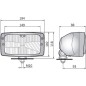 Reflektor przedni halogenowy, prostokątny 12/24V H4, R2, T4W 184x102 mm Kramp