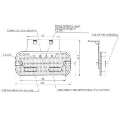 Lampa obrysowa LED, prostokątna, 12/24V z wtyczką Jaeger Kramp