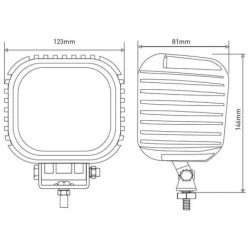 Lampa robocza LED, kwadratowa, 48W 4000 lm 10/30V światło rozproszone Kramp