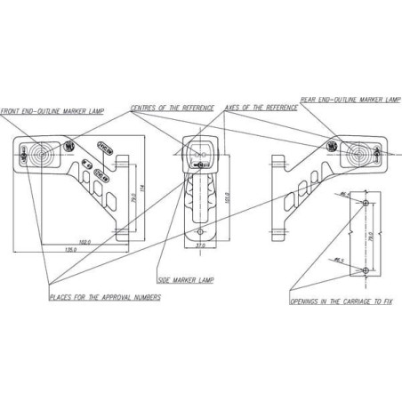 Lampa obrysowa LED, prawa, 12/24V Kramp