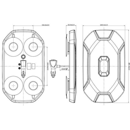 Belka ostrzegawcza LED, 50W 12/24V pomarańczowa, przykręcana/na magnes 380 mm Kramp