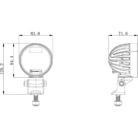 Lampa robocza LED, okrągła 40W 4000lm 10/30V z wtyczką AMP 4 LED 360° Kramp