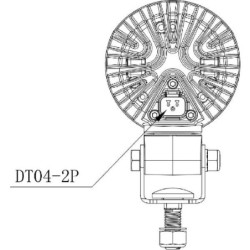 Lampa robocza LED, okrągła 40W 4000lm 10/30V z wtyczką AMP 4 LED 360° Kramp