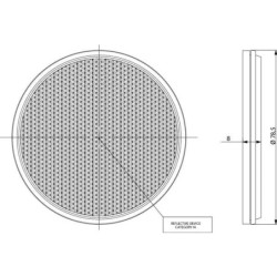 Odblask okrągły przyklejany biały, 75 mm