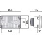 Reflektor przedni halogenowy, prostokątny 12/24V H4, T4W 168x106 mm Kramp