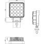 Lampa robocza LED, kwadratowa, 25W 3040 lm 10/30V światło rozproszone 16 LED Kramp