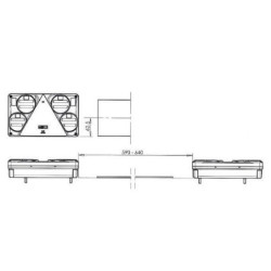 Lampa tylna zespolona LED, lewa, prostokątna, 12/24V 5-pinowa Kramp