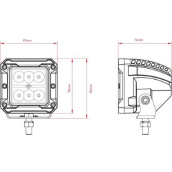 Lampa robocza LED, kwadratowa, 18W 1620 lm 10/30V światło rozproszone Kramp