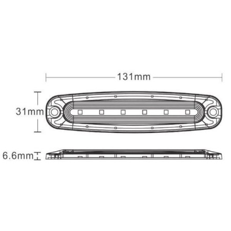 Lampa ostrzegawcza LED, 30W prostokątna 9/30V pomarańczowa 6 LED Kramp