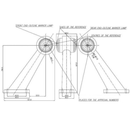 Lampa obrysowa 12/24V 156.5x167x68 mm gopart