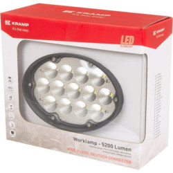 Lampa robocza LED, owalna 65W 5200lm 10/30V z wtyczką Deutsch 2-pin światło rozproszone 13 LED Kramp