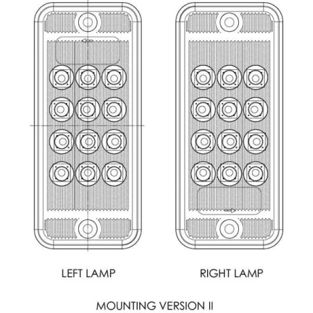 Lampa tylna zespolona LED, prostokątna, 12/24V Kramp