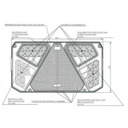 Lampa tylna zespolona LED, prawa, prostokątna, 12/24V Kramp