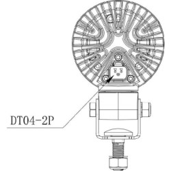 Lampa robocza LED, okrągła 40W 4000lm 10/30V z wtyczką Deutsch 4 LED 360° Kramp