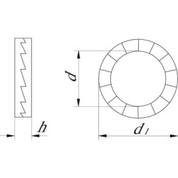 Podkładka samoklinująca M22x34.5x3.4 mm, stal powlekana DIN128a Nord-Lock