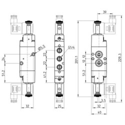 Zawór elektromagnetyczny 5/2-drożny