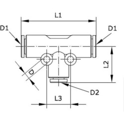 Trójnik wtykowy T 3 mm Kramp