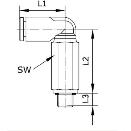 Złącze wtykowe kątowe długie, obrotowe, gwint zew. M5 4 mm Kramp