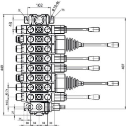 Rozdzielacz hydrauliczny sekcyjny Mikrus - 8 sekcji