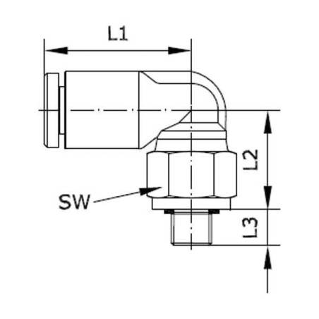 Złącze wtykowe kątowe, obrotowe, gwint zew. M5 4 mm Kramp