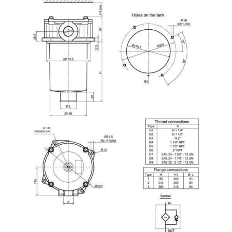 Filtr powrotny 1-1/2 BSP, A25