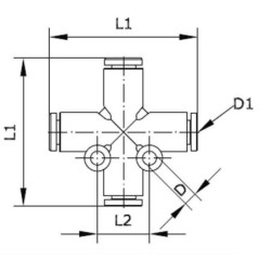 Czwórnik wtykowy, 6-6-6-6 mm Kramp