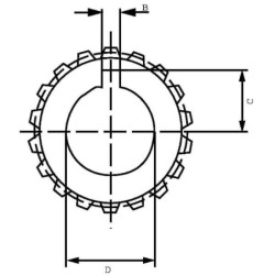 Tuleja wielowypustowa, GR 3/Z=24 1:8