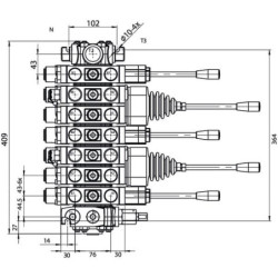 Rozdzielacz hydrauliczny sekcyjny Mikrus - 7 sekcji