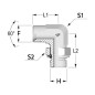 "Przyłącze nastawne 90° gwint zewnętrzny 1/4"" BSP x 3/8"" BSP"