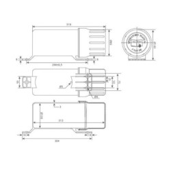 Pojemnik na dokumenty Ø 109x312 mm z tworzywa sztucznego, czarny Kramp