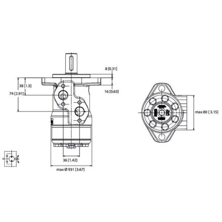 "Silnik orbitalny OMPX 100 wałek 1"" Z-6 A2"