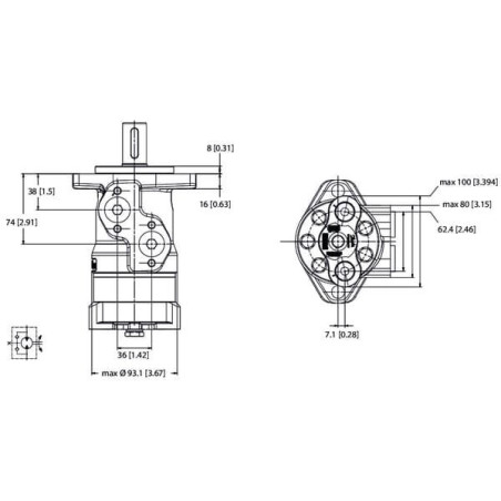 Silnik orbitalny OMPX 100 wałek Ø 25 mm A2