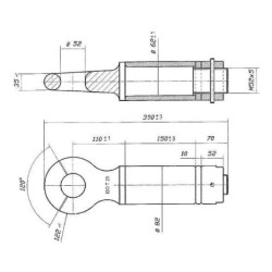 Ucho zaczepu, obrotowe 52 mm, L-390 25 t