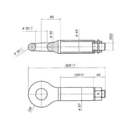 Ucho zaczepu, obrotowe 52 mm L-325 10 t