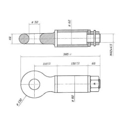 Ucho zaczepu, obrotowe 52 mm L-385 15 t