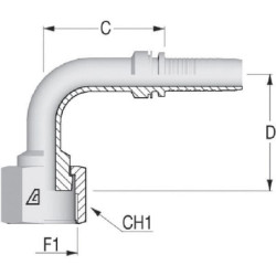 "Końcówka DN16-1""3/16 ORFS-90°"