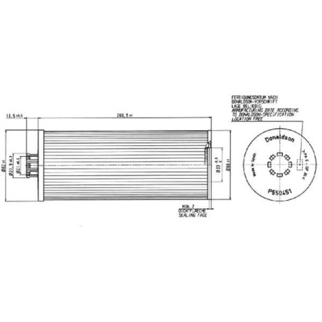 Filtr oleju wkład Donaldson P550451