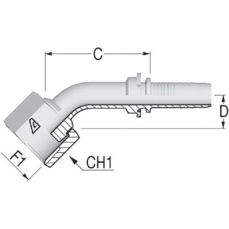 Końcówka DN10-13/16 ORFS-45°