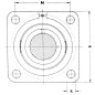 Łożysko z obudową czworokątne, kompletne