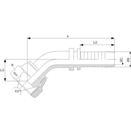 "Końcówka DN20-3/4"" 45° V4A"