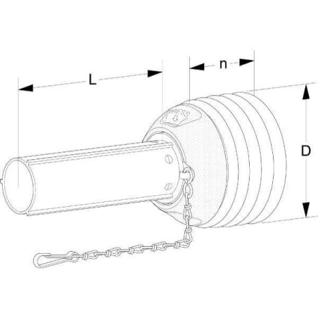 Osłona wału WOM połowa wew. standard PG30 Ø 230 mm rura Ø 98 mm, L=1000 mm Walterscheid