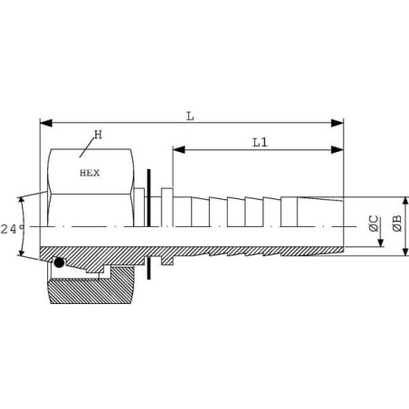 Końcówka DN06-M14x1.5- 8L V4A