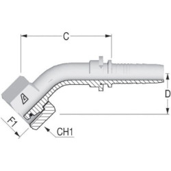 Końcówka DN25-M36x2.0-28L-45°