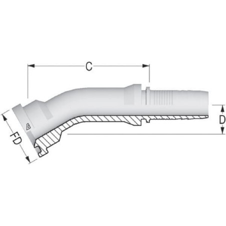 Arm.wtł.+kołn.DN20-Ø44,4mm,30°