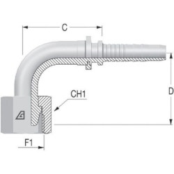 Końcówka DN10-M22x1,5-15L-90°