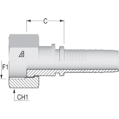 Końcówka DN10-3/8 BSP face seal